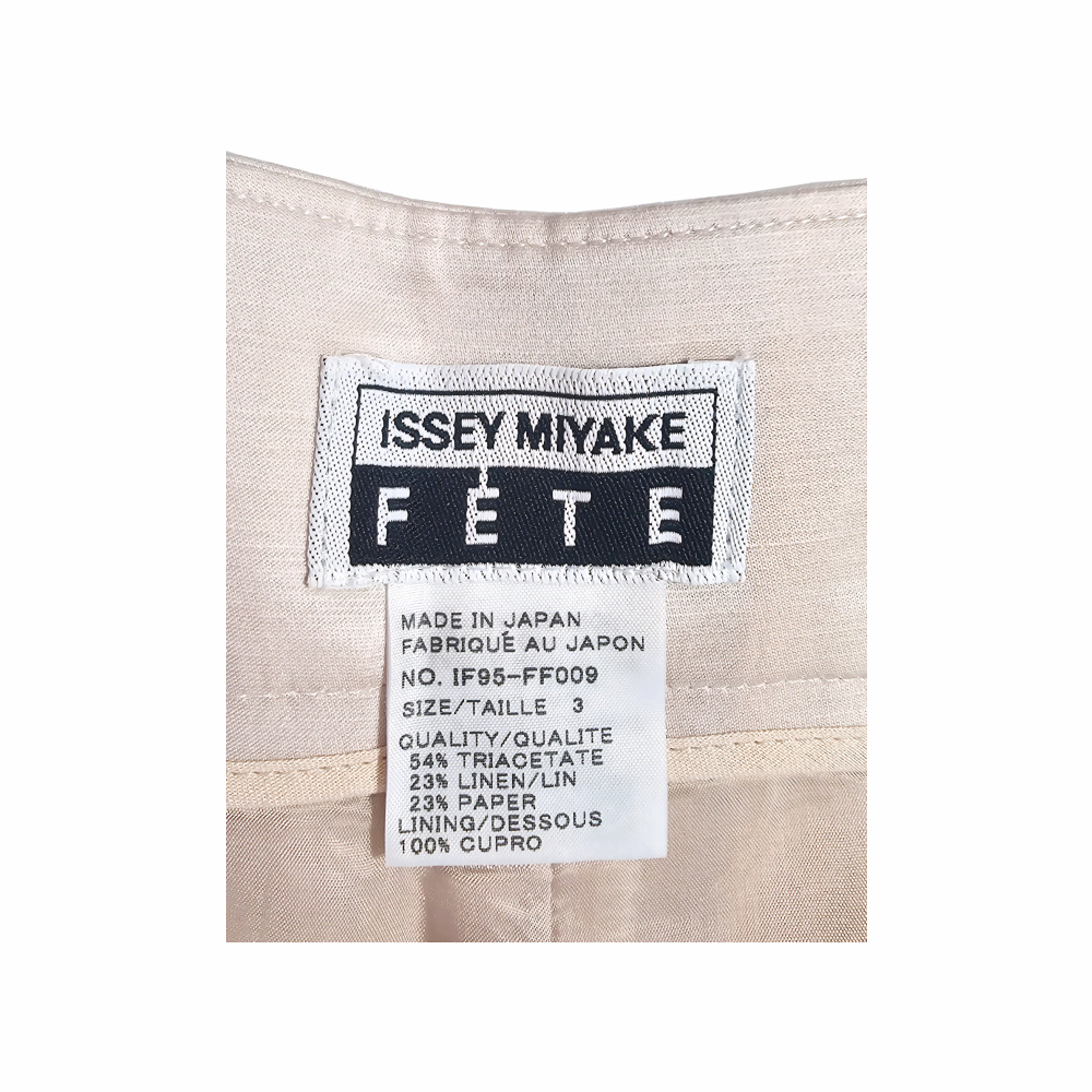 Wide-Leg High-Waist Trousers in Linen Blend - Fête Issey Miyake