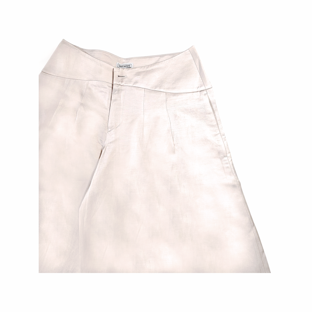 Wide-Leg High-Waist Trousers in Linen Blend - Fête Issey Miyake