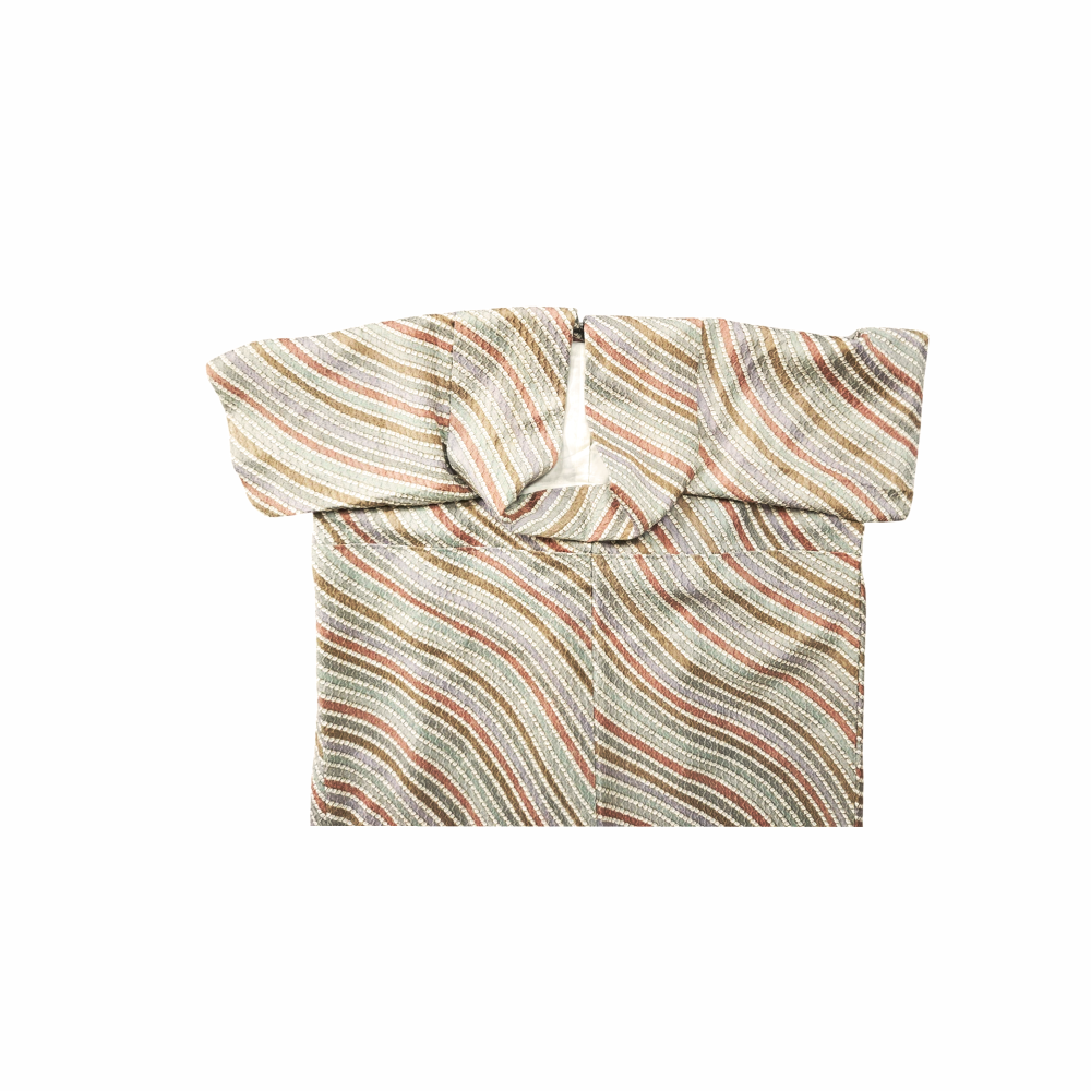 Chirimen SIlk Men´s Kimono With a Jacquard-like woven striped pattern
