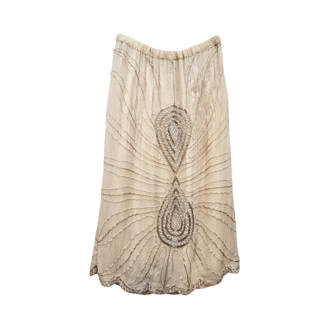 Vintage 1970s Beaded Silk Skirt - Judith Ann Creations - Re:Velvet