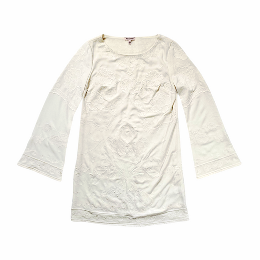 Vintage Y2K Tonal Floral Embroidered Crepe Mini Dress - Juicy Couture