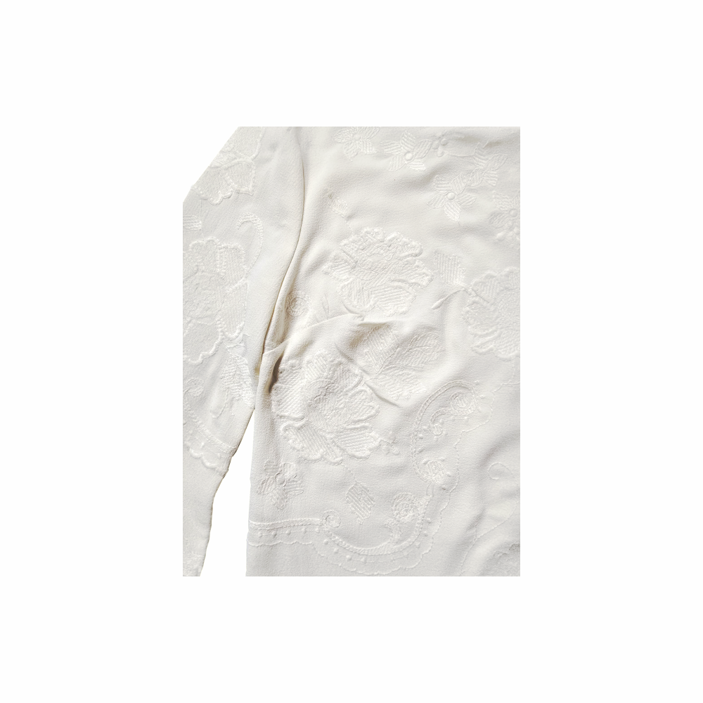 Vintage Y2K Tonal Floral Embroidered Crepe Mini Dress - Juicy Couture