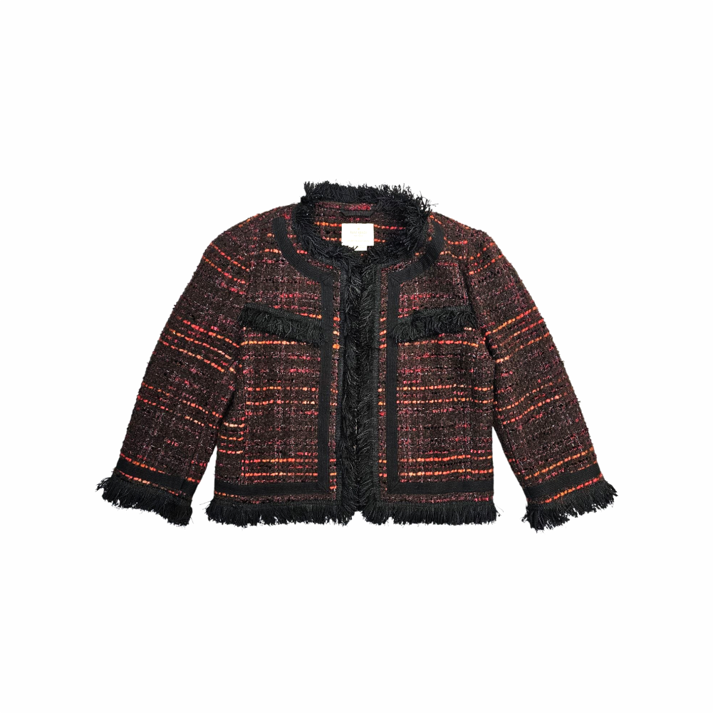 Short Tweed Jacket with Frayed Details - Kate Spade
