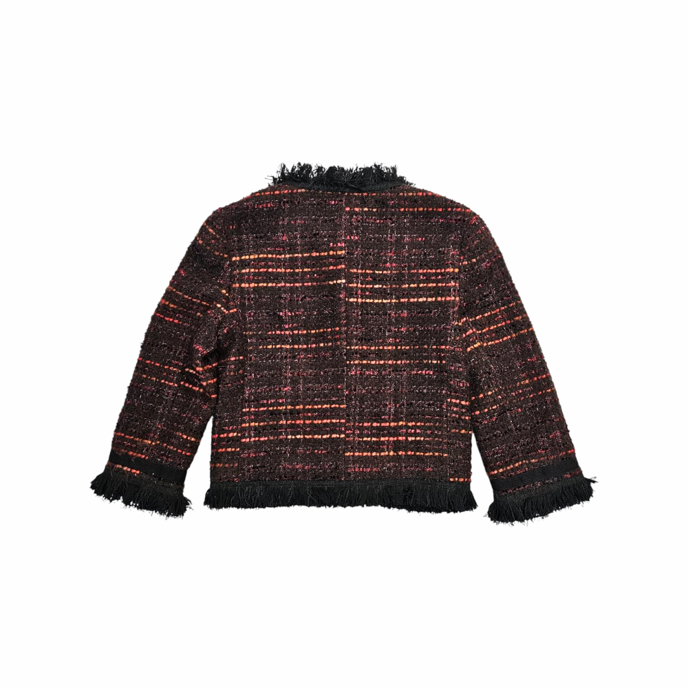 Short Tweed Jacket with Frayed Details - Kate Spade