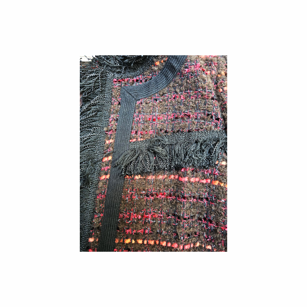 Short Tweed Jacket with Frayed Details - Kate Spade