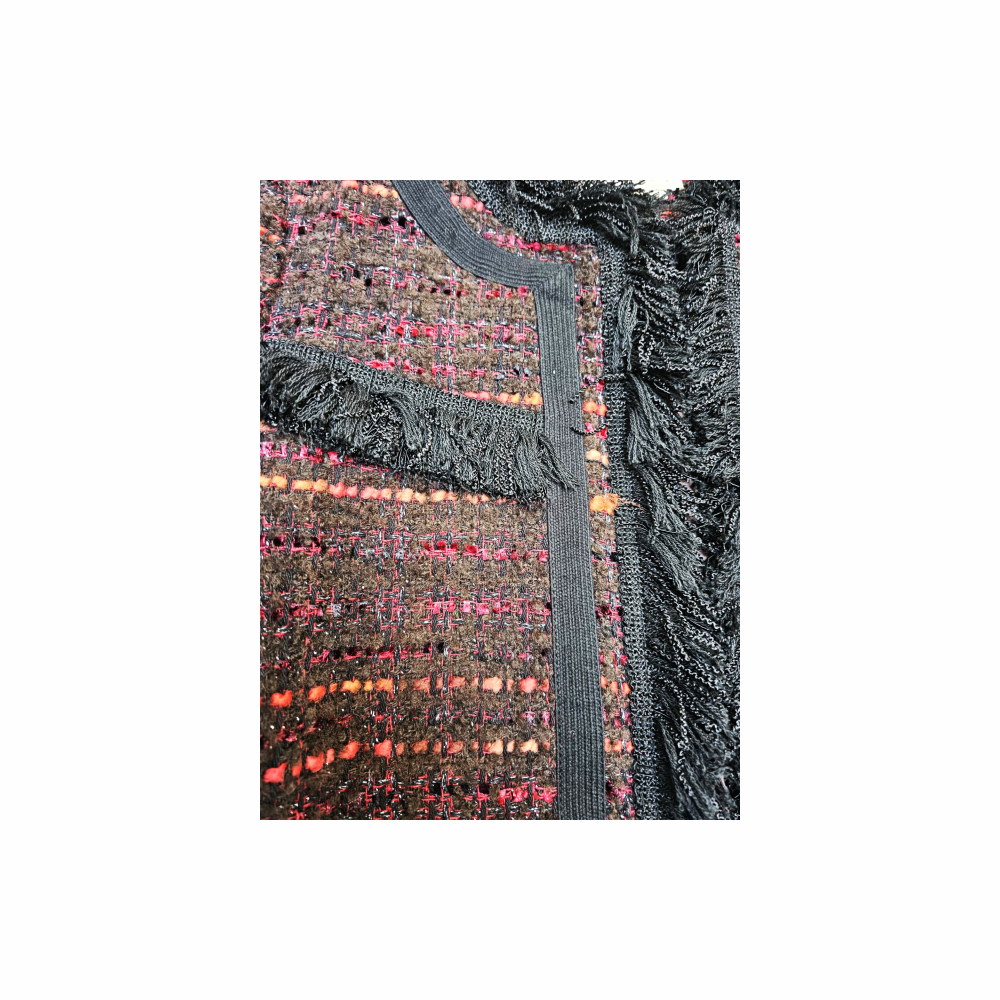Short Tweed Jacket with Frayed Details - Kate Spade