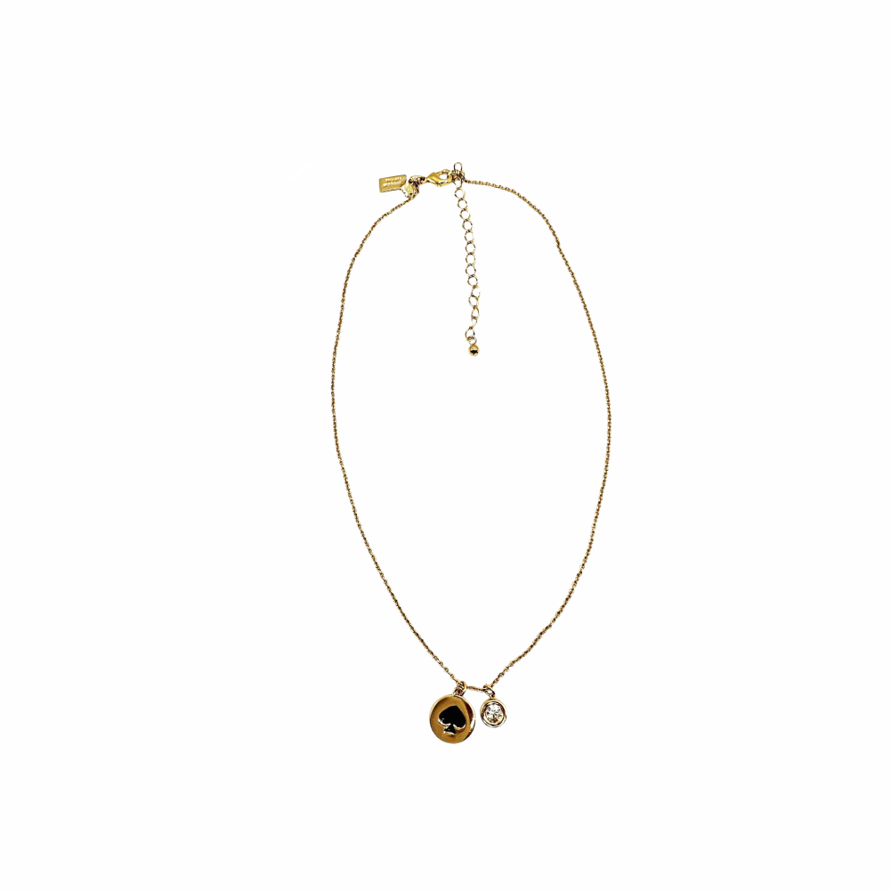 Club and Diamanté Pendant Chain Necklace - Kate Spade