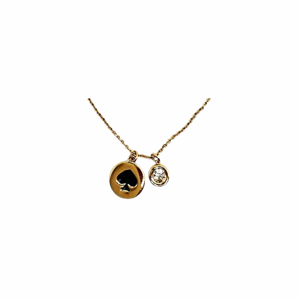 Club and Diamanté Pendant Chain Necklace - Kate Spade