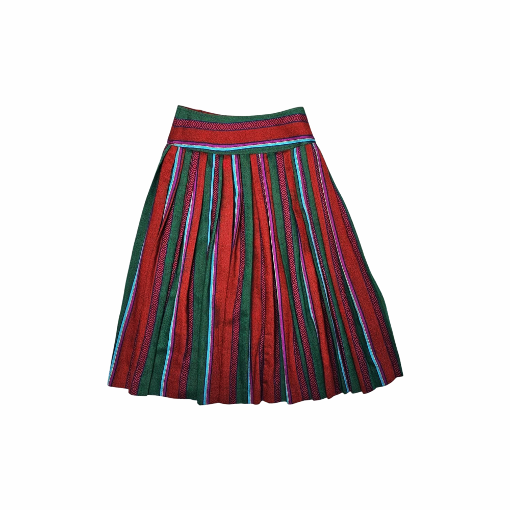 Bohemian Style Pleated Wool Skirt - Kenzo