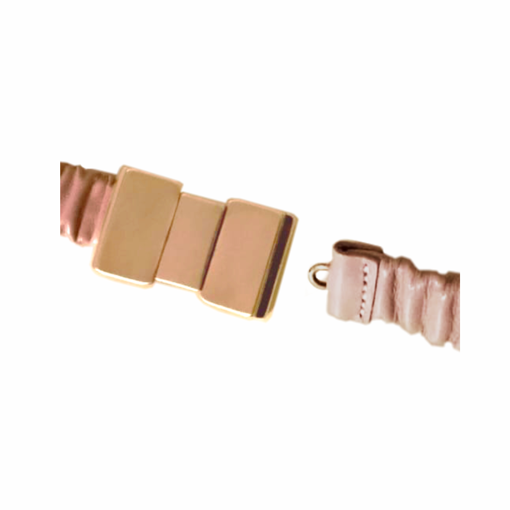 Ruched Elastic Belt with Gold Bow Clasp - L.K. Bennett