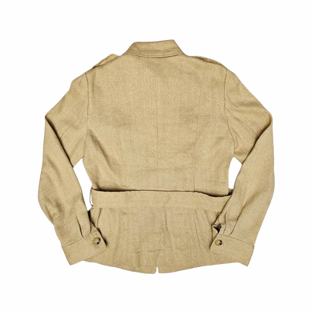 Gold Silk & Linen Safari Style Jacket - Lauren Ralph Lauren - Re:Velvet
