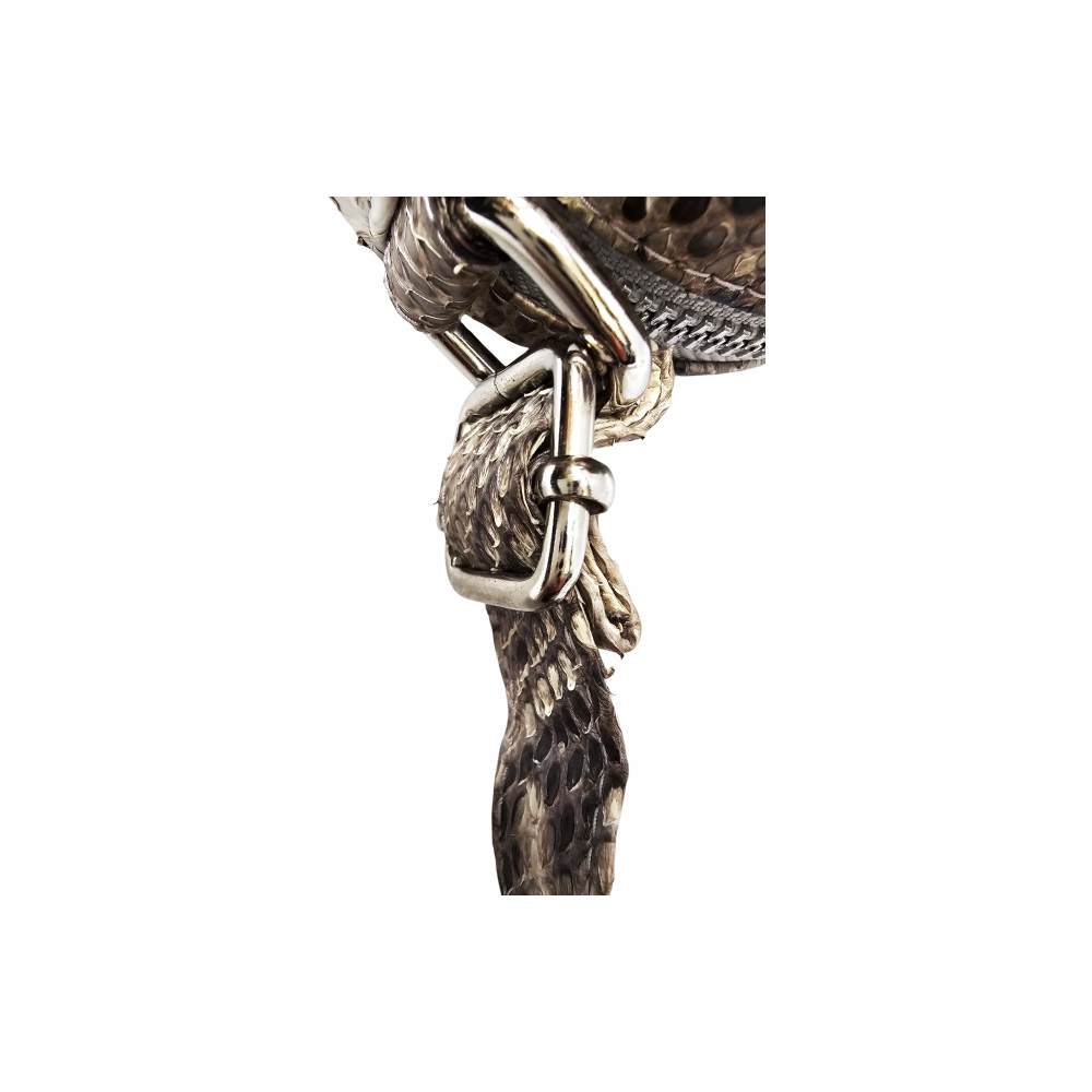 Cross Body Camera Bag in Python Print Leather - La Cav Du Bon
