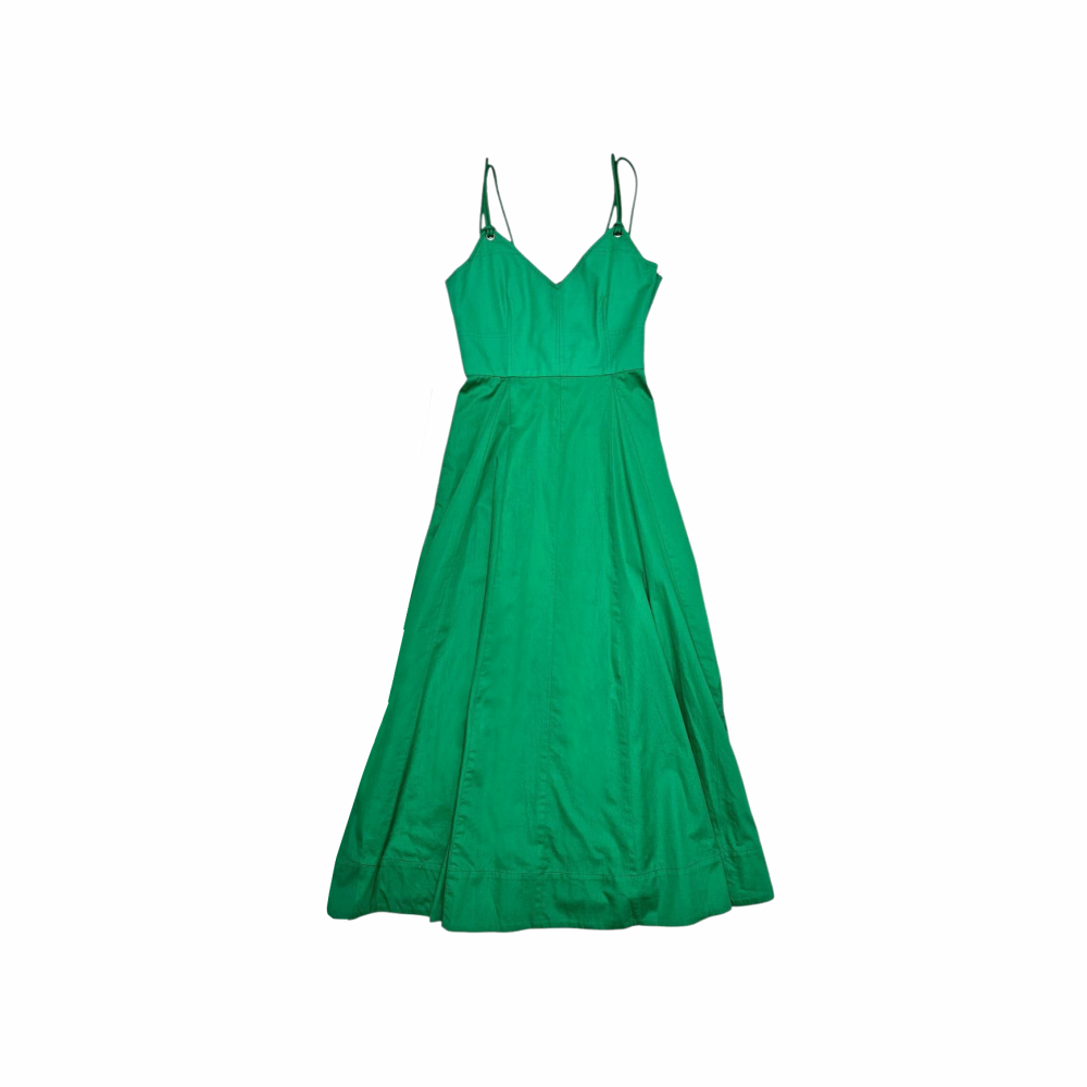 Pleated Organic Poplin and cotton midi dress - La Ligne
