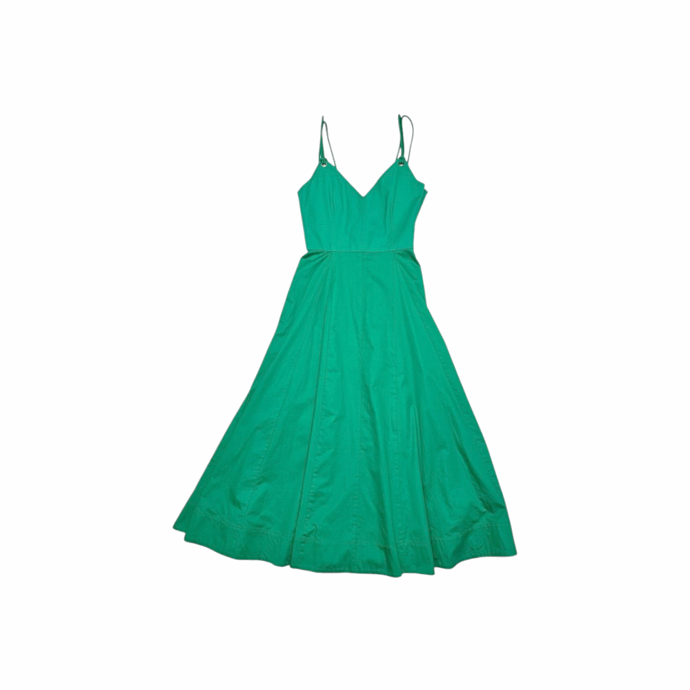 Pleated Organic Poplin and cotton midi dress - La Ligne