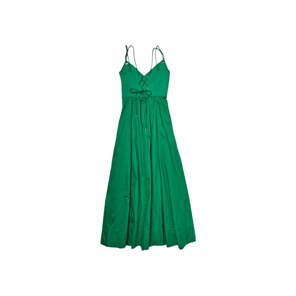 Pleated Organic Poplin and cotton midi dress - La Ligne