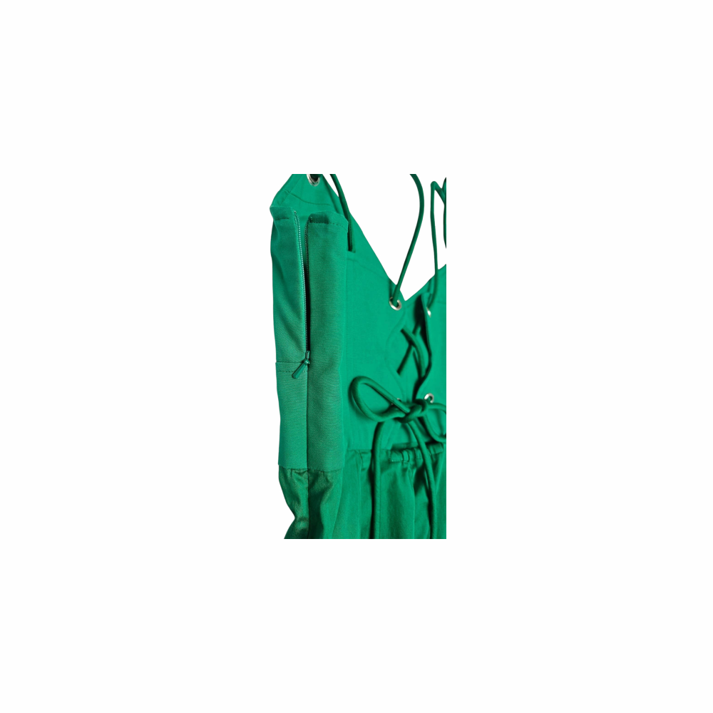 Pleated Organic Poplin and cotton midi dress - La Ligne