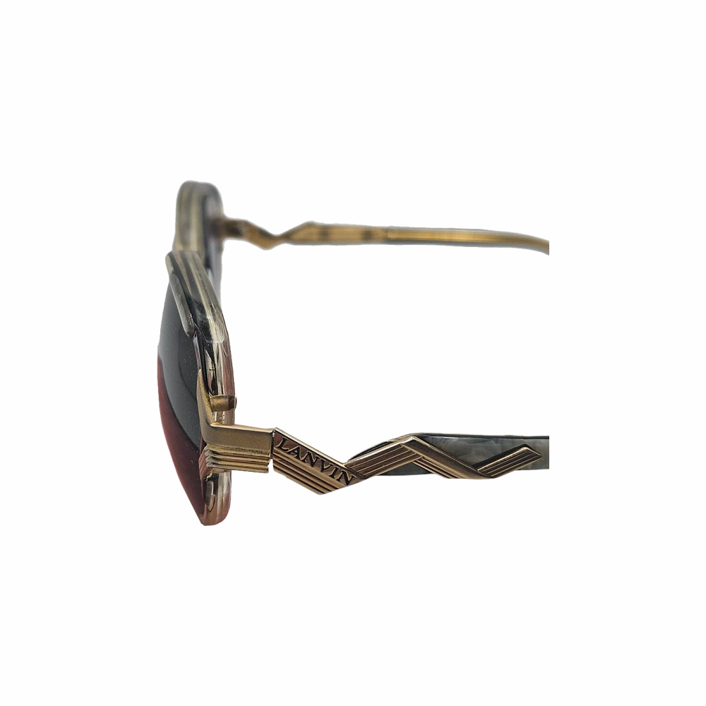 90s Zigzag Temple Oval Sunglasses - Lanvin