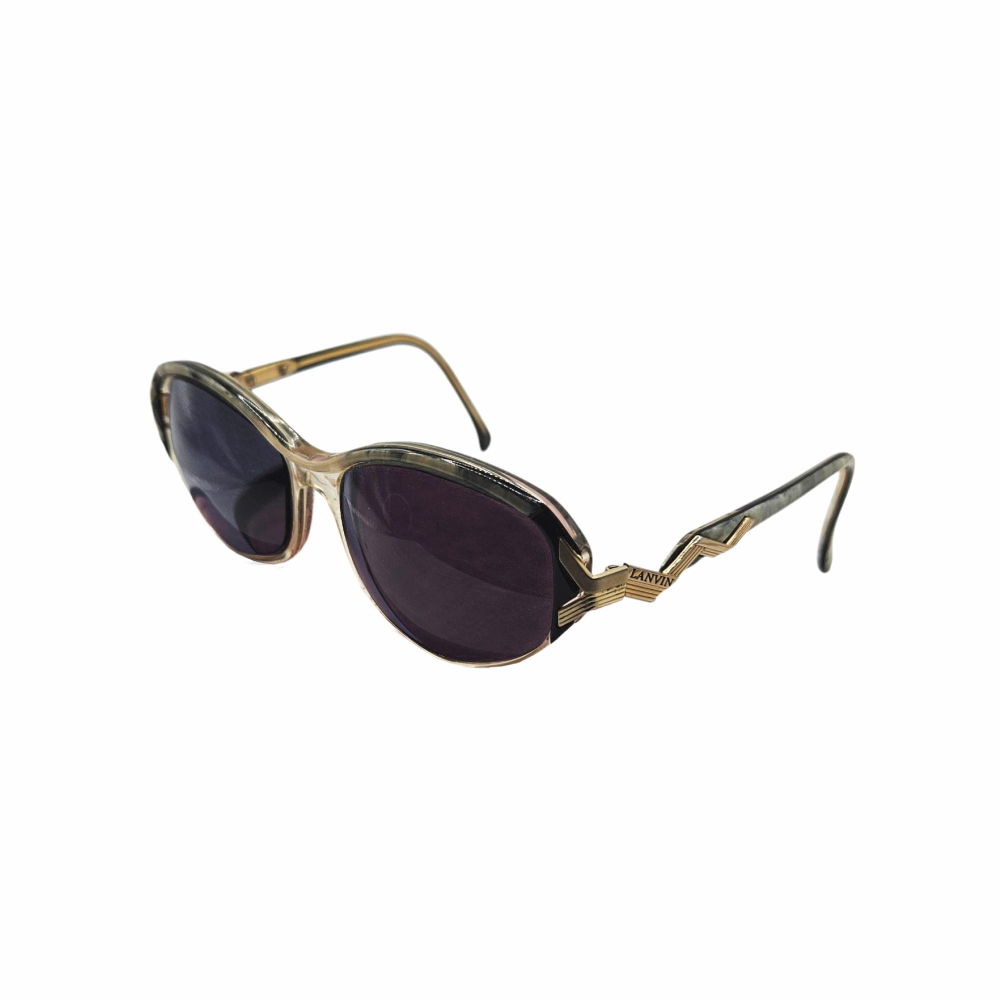 90s Zigzag Temple Oval Sunglasses - Lanvin