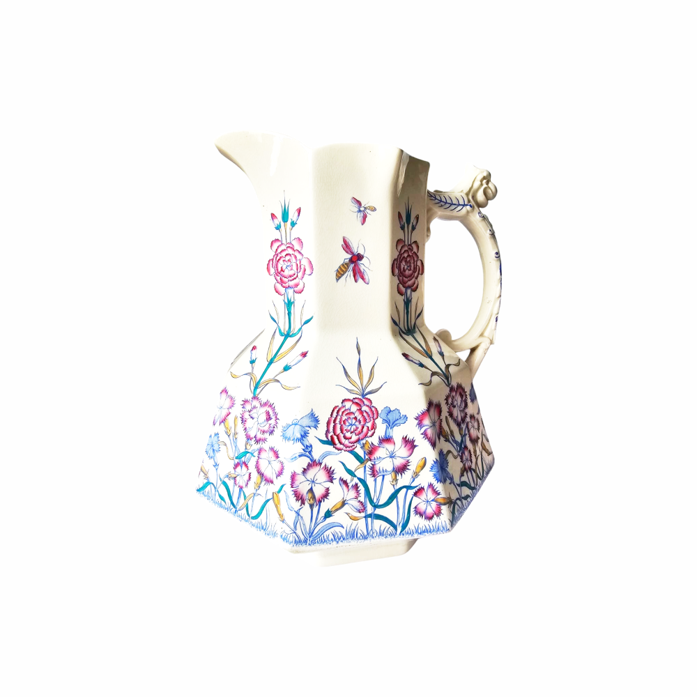 Floral and Nature Decorated Jug - Late 1800s or Early 1900s - Late Mayers - Re:Velvet