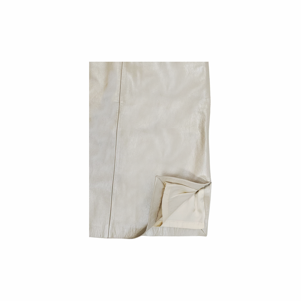 Pearly Leather Cream Pencil Skirt - Des Prés - Re:Velvet