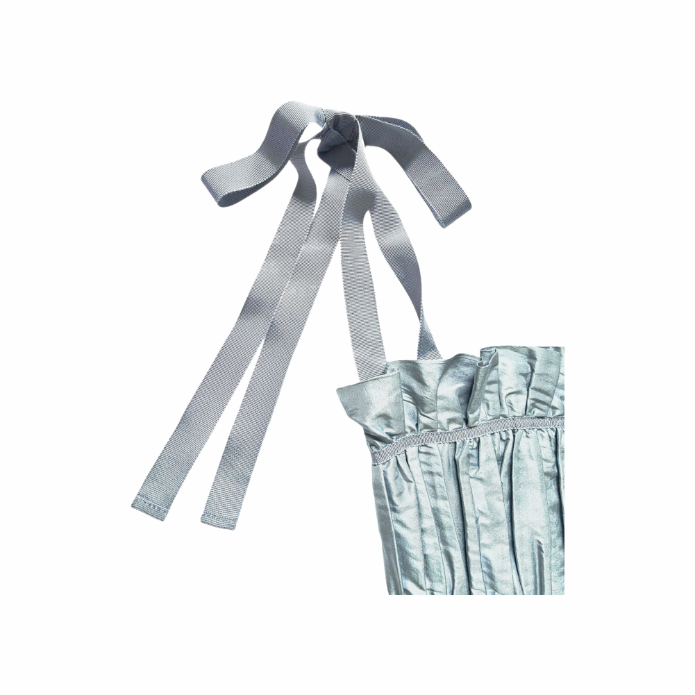 Silk Midi Dress with Grosgrain Tie Straps – Lesea by Lesea Berry