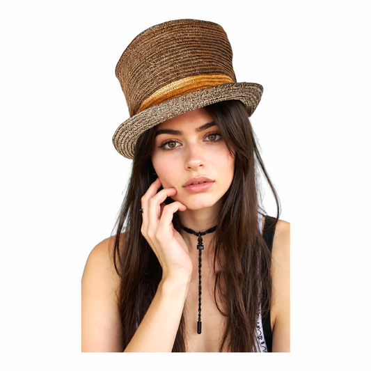 Vintage Lisa Ventre sculptural top hat styled on model