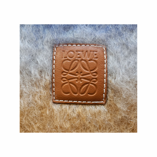 Striped Wool & Mohair Scarf with Leather Anagram Patch - Loewe - Re:Velvet