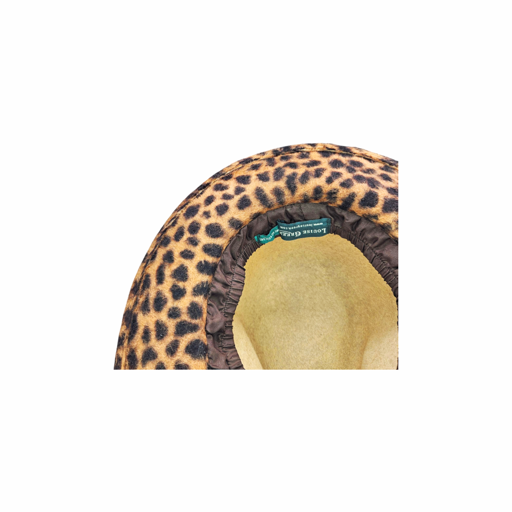 Animal Print Fedora with Removable Jewelled Customized Strap - Louise Green