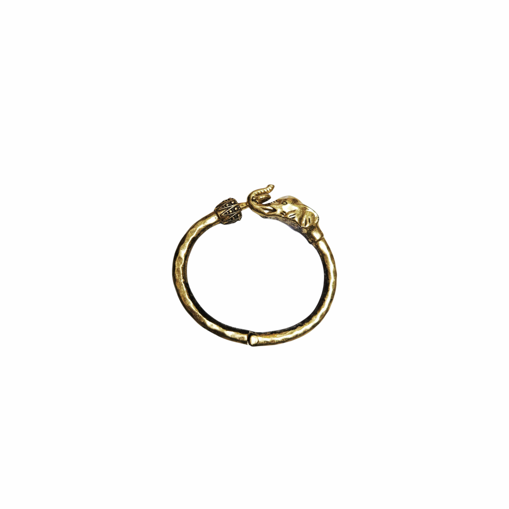 Vintage Gold Tone Elephant Hinged Bangle - Lucky Brand