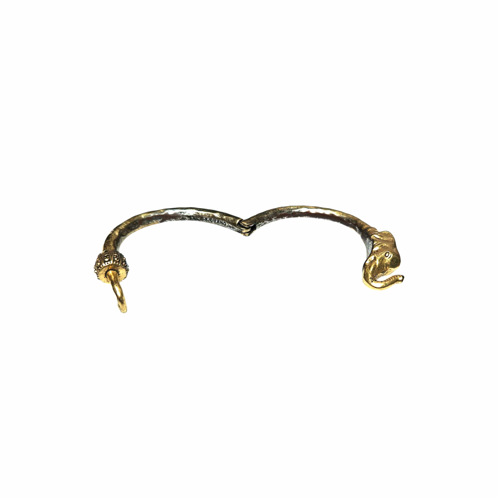 Vintage Gold Tone Elephant Hinged Bangle - Lucky Brand