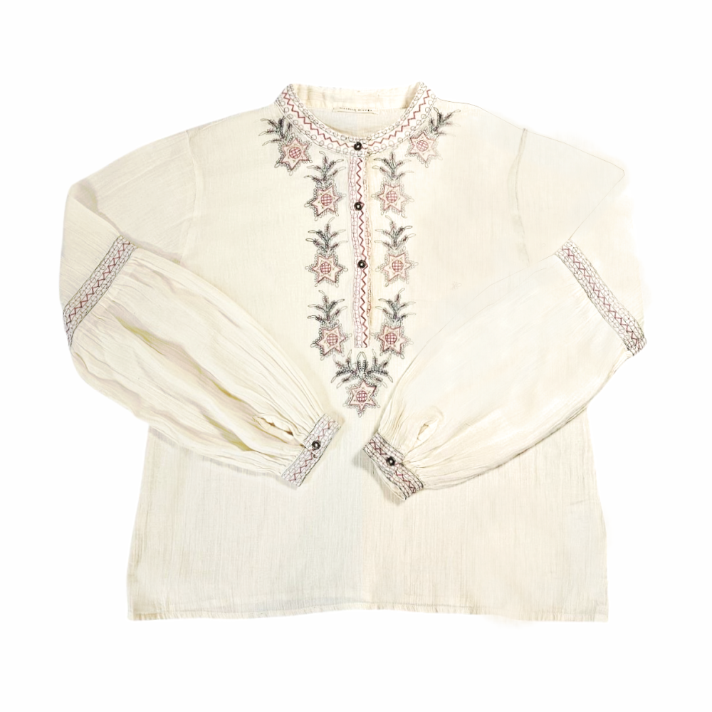 Vintage-Inspired Bohemian Embroidered Peasant Blouse - Maison Hòtel