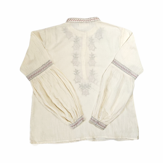 Vintage-Inspired Bohemian Embroidered Peasant Blouse - Maison Hòtel