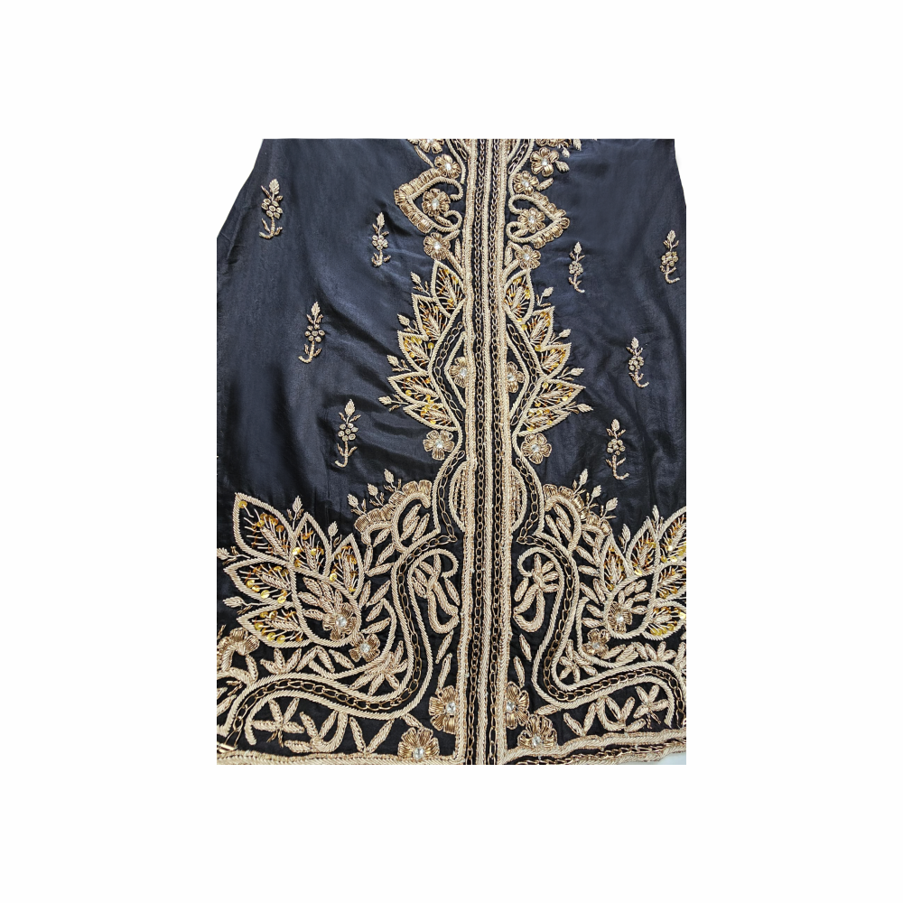 Winter 2010-11 Strapless Embroidered Silk Bustier Dress with Leopard Smocked Back - Manoush
