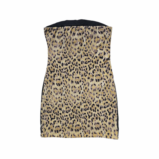 Winter 2010-11 Strapless Embroidered Silk Bustier Dress with Leopard Smocked Back - Manoush