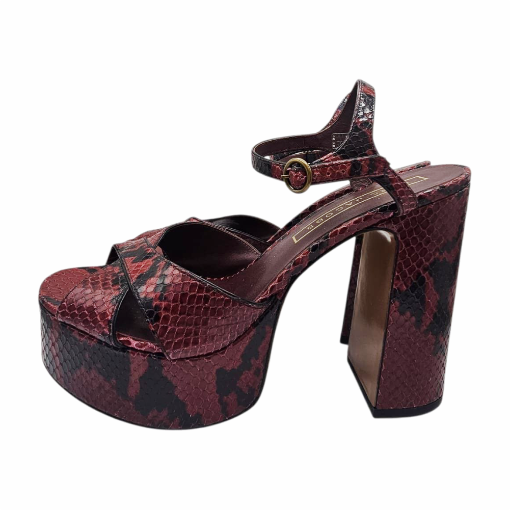 Red Python-Effect Leather Platform Sandals "Debbie" - Marc Jacobs