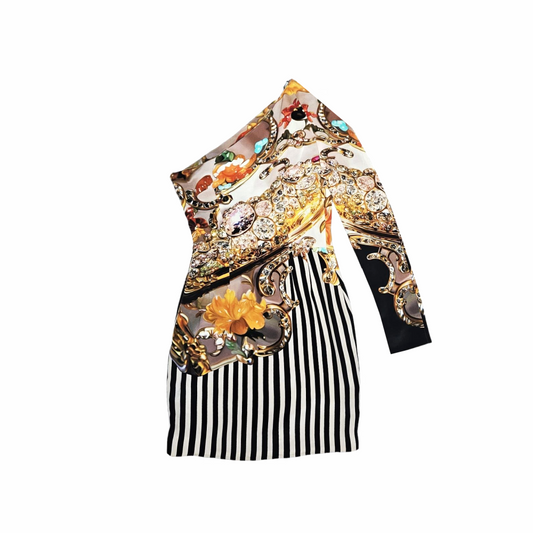 One Shoulder Print Silk Dress - Mary Katrantzou