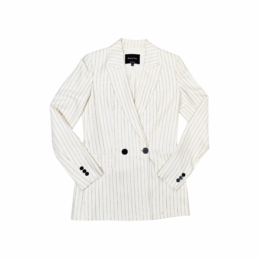 Pinstripe Double Breasted Blazer - Massimo Dutti