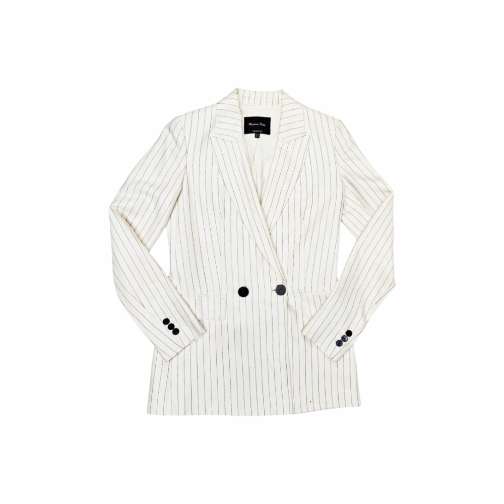 Pinstripe Double Breasted Blazer - Massimo Dutti