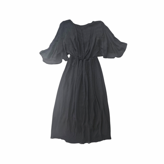 Maxi Dress with Sheer Chiffon Sleeves - Massimo Dutti