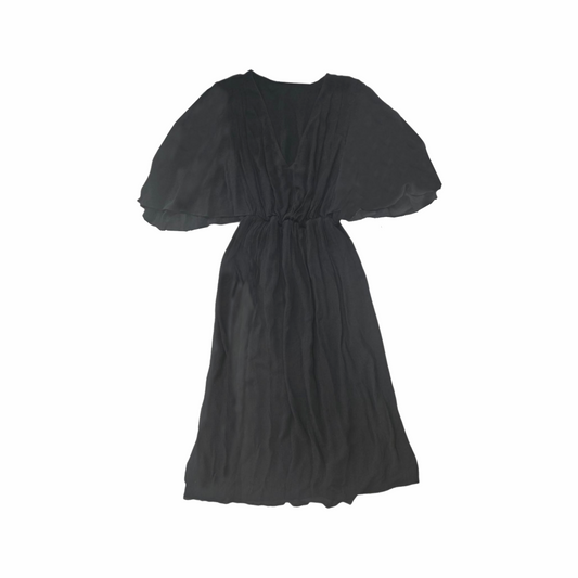 Maxi Dress with Sheer Chiffon Sleeves - Massimo Dutti