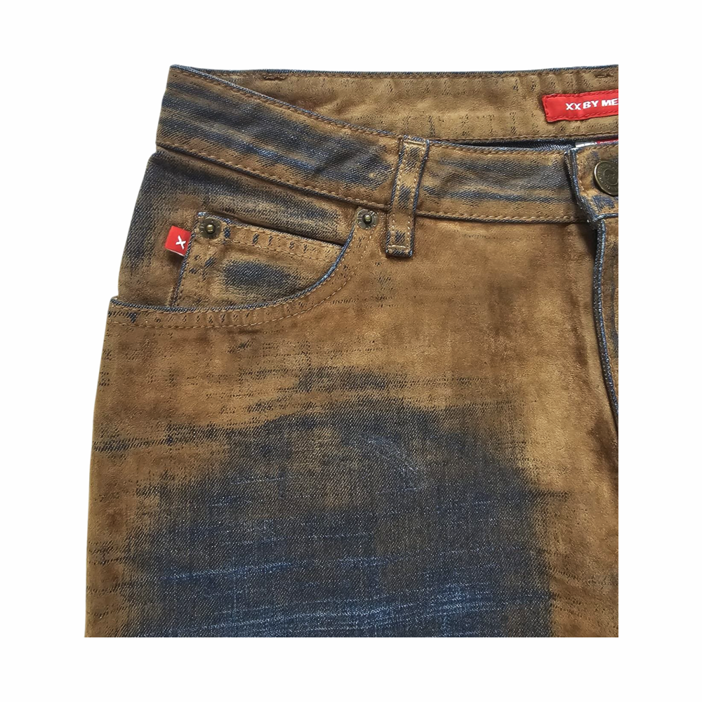 Y2K Distressed Brown & Indigo Wash Jeans - XX by Mexx