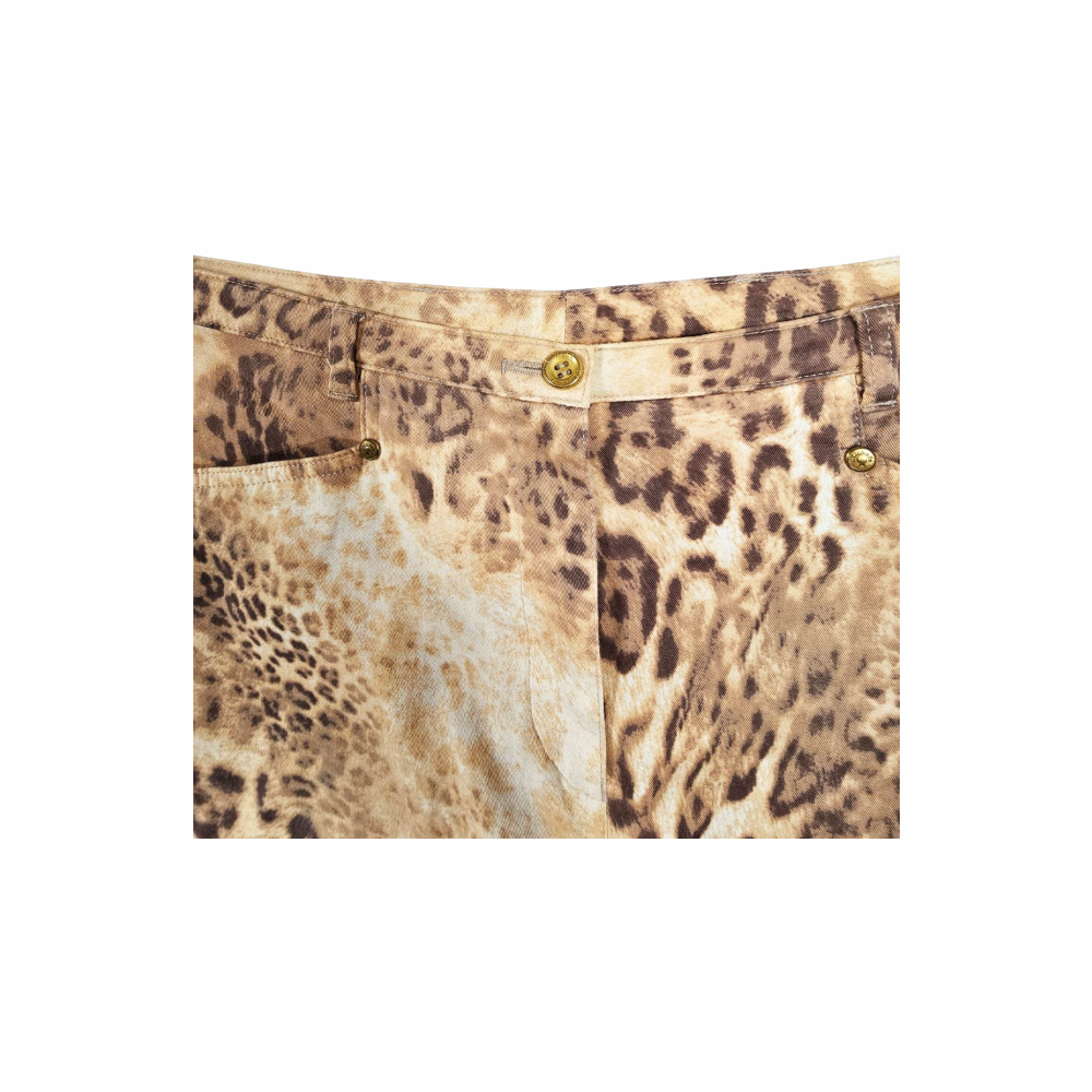 Y2K Leopard-Print Stretch Cotton Jeans - Michèle