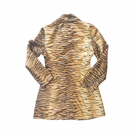 1990s Vintage Tiger Print Double-Breasted Coat -  Moschino Jeans