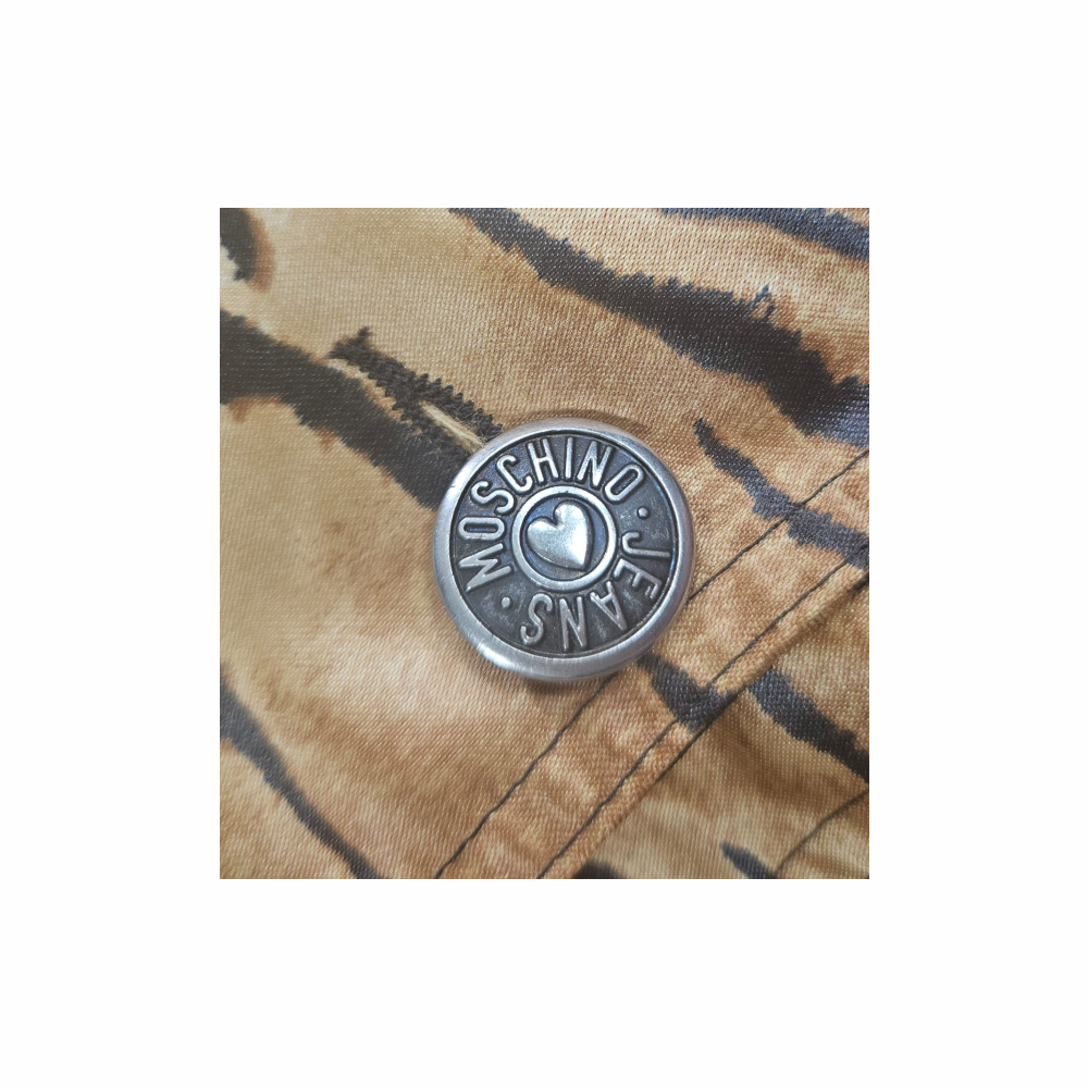 1990s Vintage Tiger Print Double-Breasted Coat - Moschino Jeans