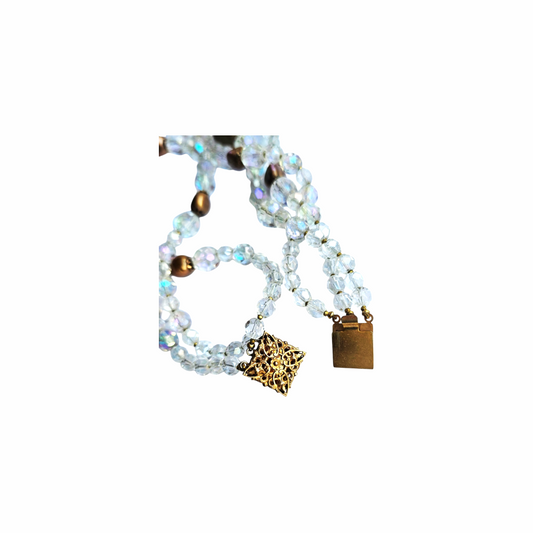 Retro Multi-Strand Opalescent and Glass Beads Necklace - Re:Velvet