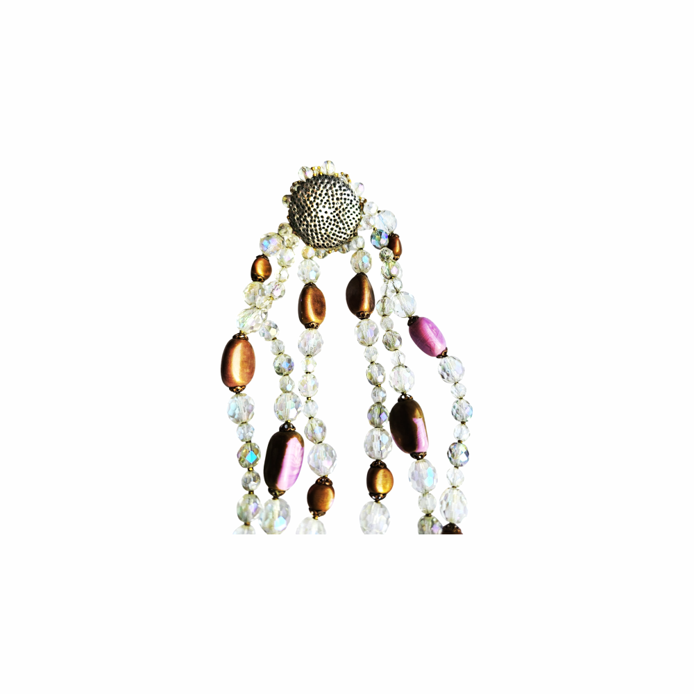 Retro Multi-Strand Opalescent and Glass Beads Necklace - Re:Velvet
