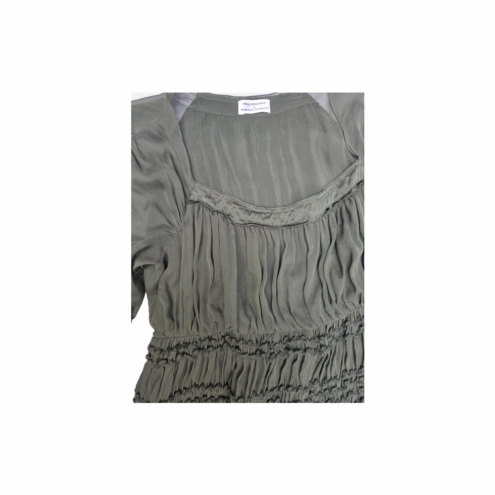 Pleated Silk Chiffon Empire Line Dress - Philosophy Di Alberta Ferretti
