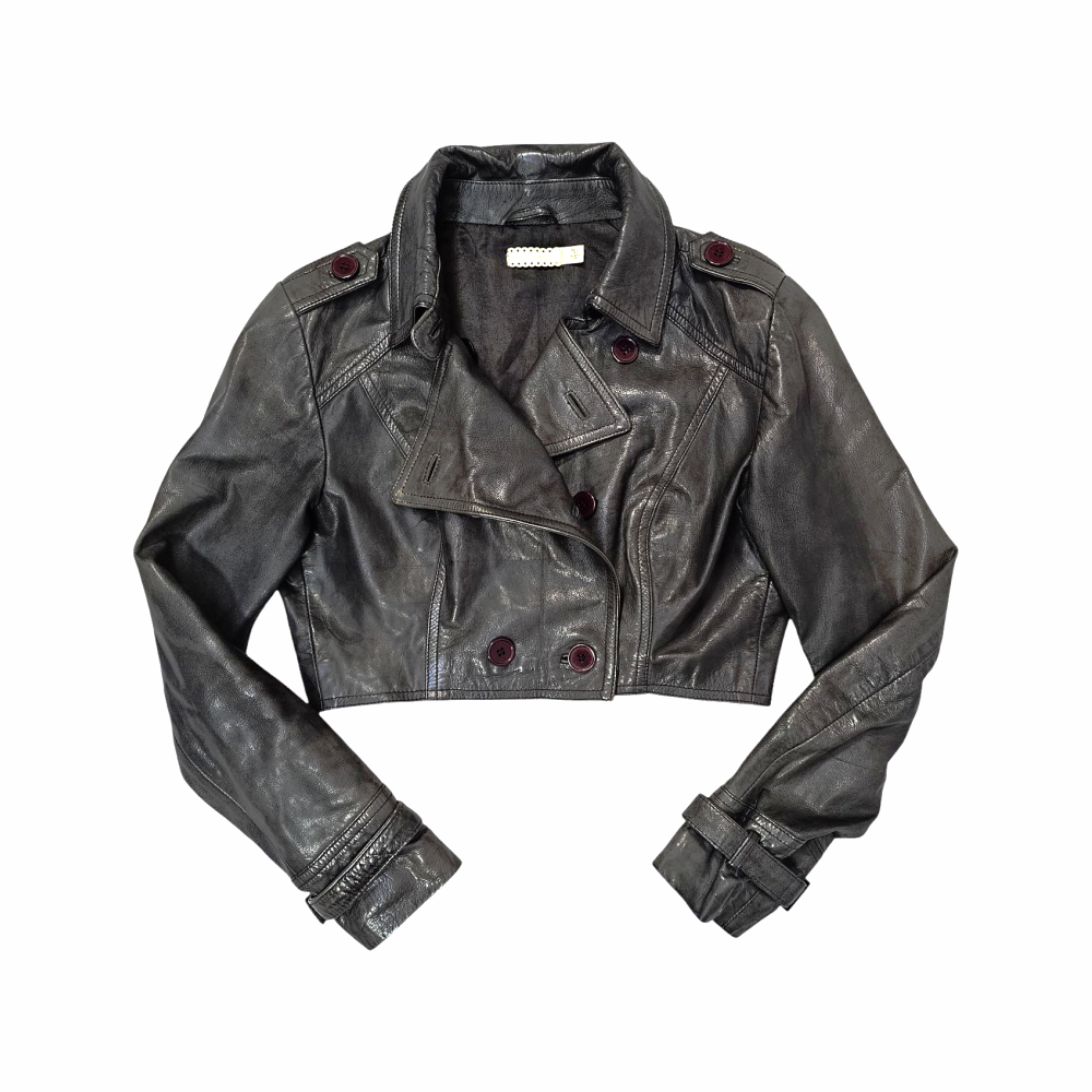 Cropped Leather Trench Coat - Pins and Needles - Re:Velvet