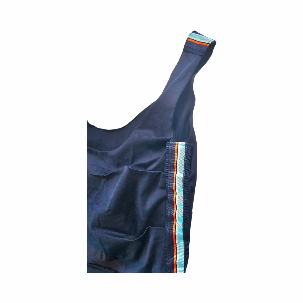 Sleeveless Pleated Canvas Dress with Side Stripe - Prada
