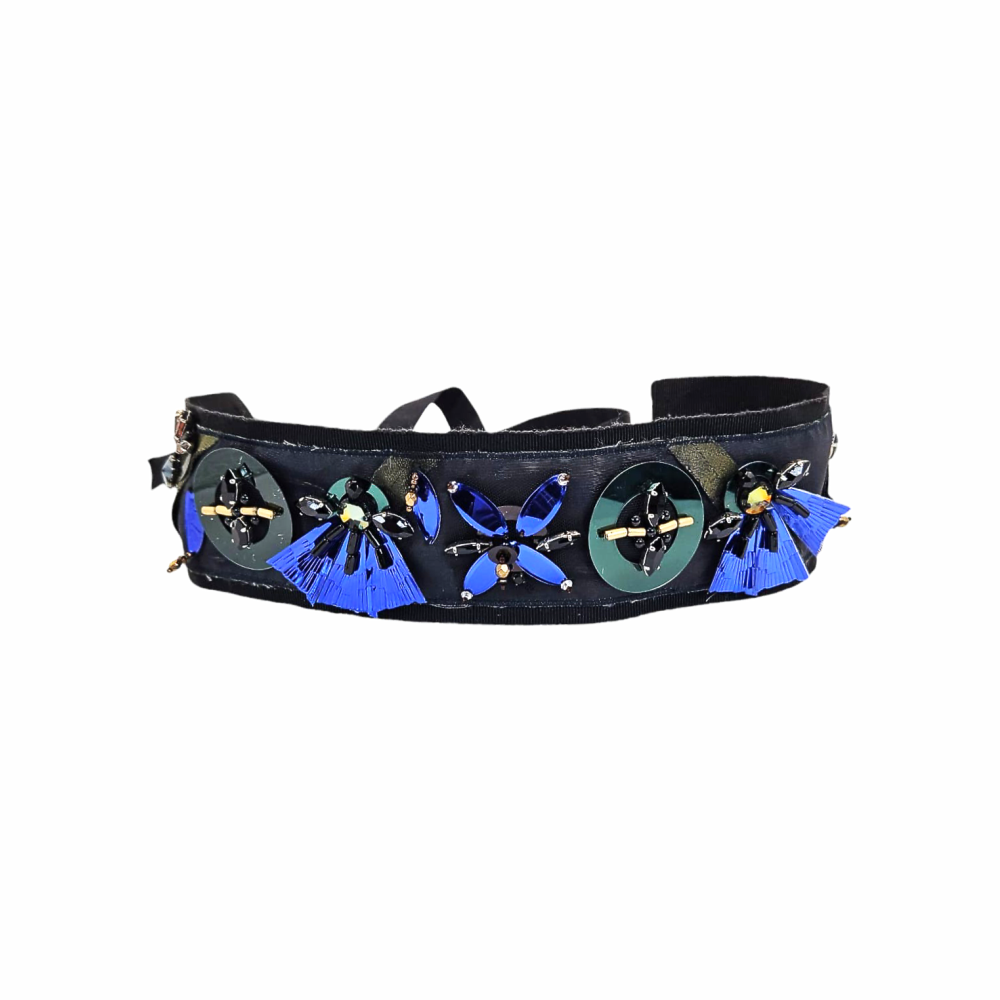 Embellished Gros Grain Cotton Ribbon Obi Belt - Prada